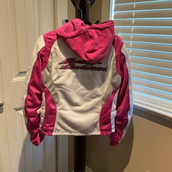 Women’s Harley Davidson Pink and White Mesh Riding Jacket - Picture 2 of 4